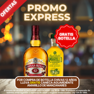 Whisky Chivas Regal 12 Años 700ML LLEVA GRATIS Caneca Aguardiente Amarillo de Manzanares