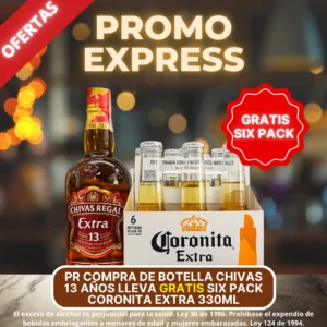 Whisky Chivas Regal Extra 13 Años 700ML LLEVA GRATIS Six Pack Cerveza Coronita